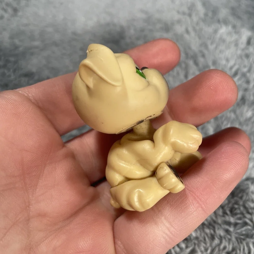 LPS Hasbro #107 Tan Bulldog Dog Green Eyes 2004 G1 Authentic Vintage Toy Figure
